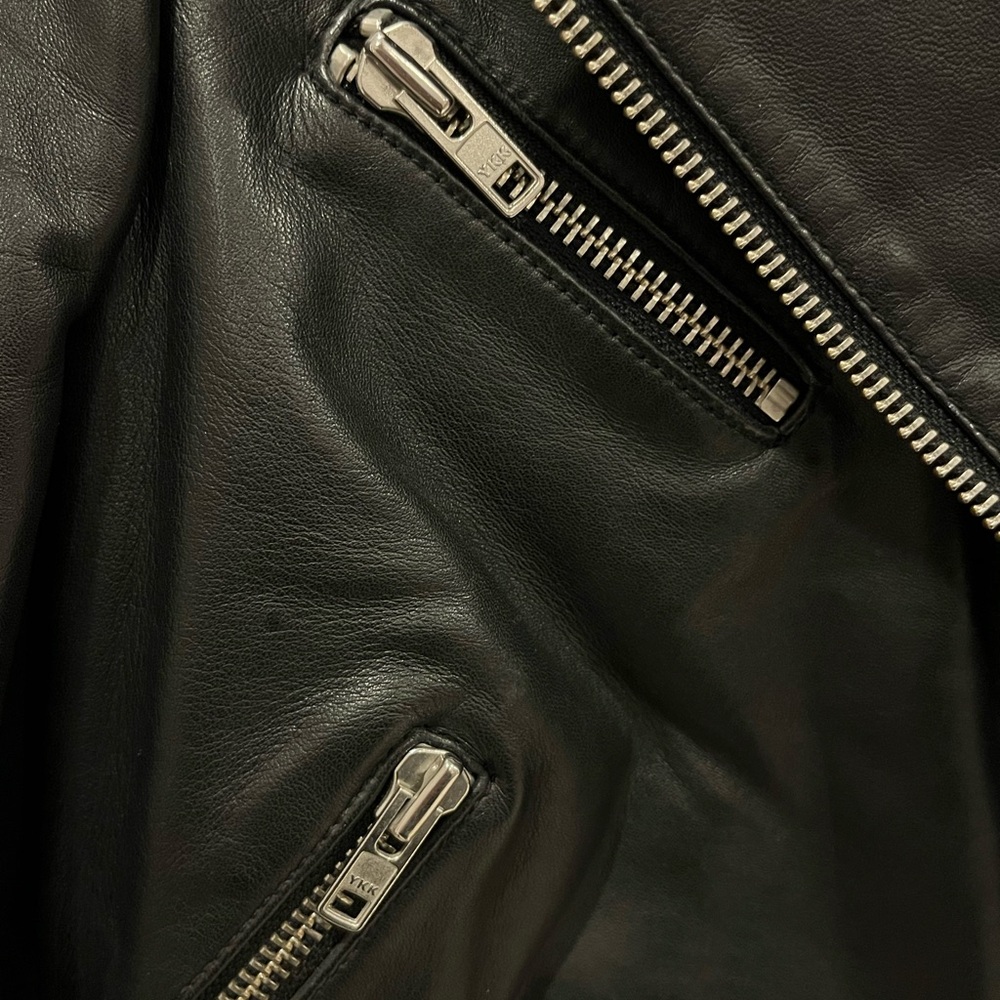 Muubaa Black Leather Biker Jacket - Picture 4 of 6